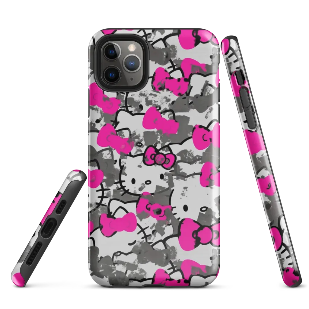 Neon Bow Static on Tough Case for iPhone® — Front