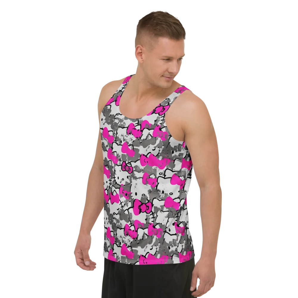 Neon Bow Static on Men's Tank Top — Left Front