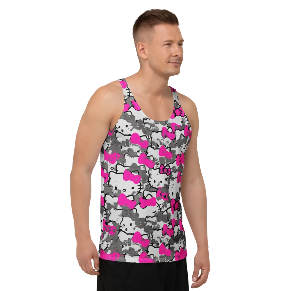 Neon Bow Static on Men's Tank Top — Right Front