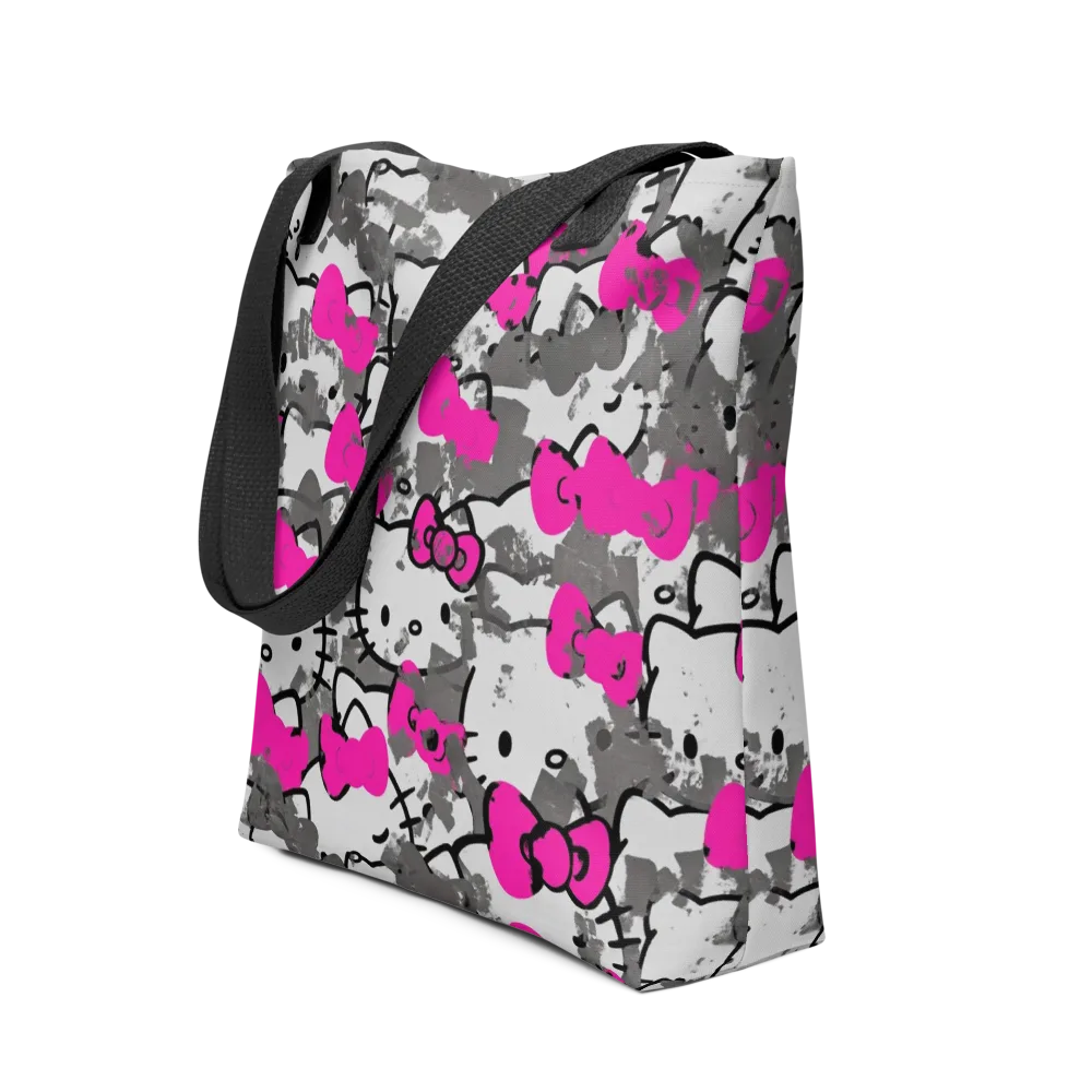 Neon Bow Static on Tote Bag — Front