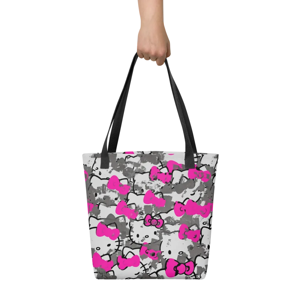 Neon Bow Static on Tote Bag — Front
