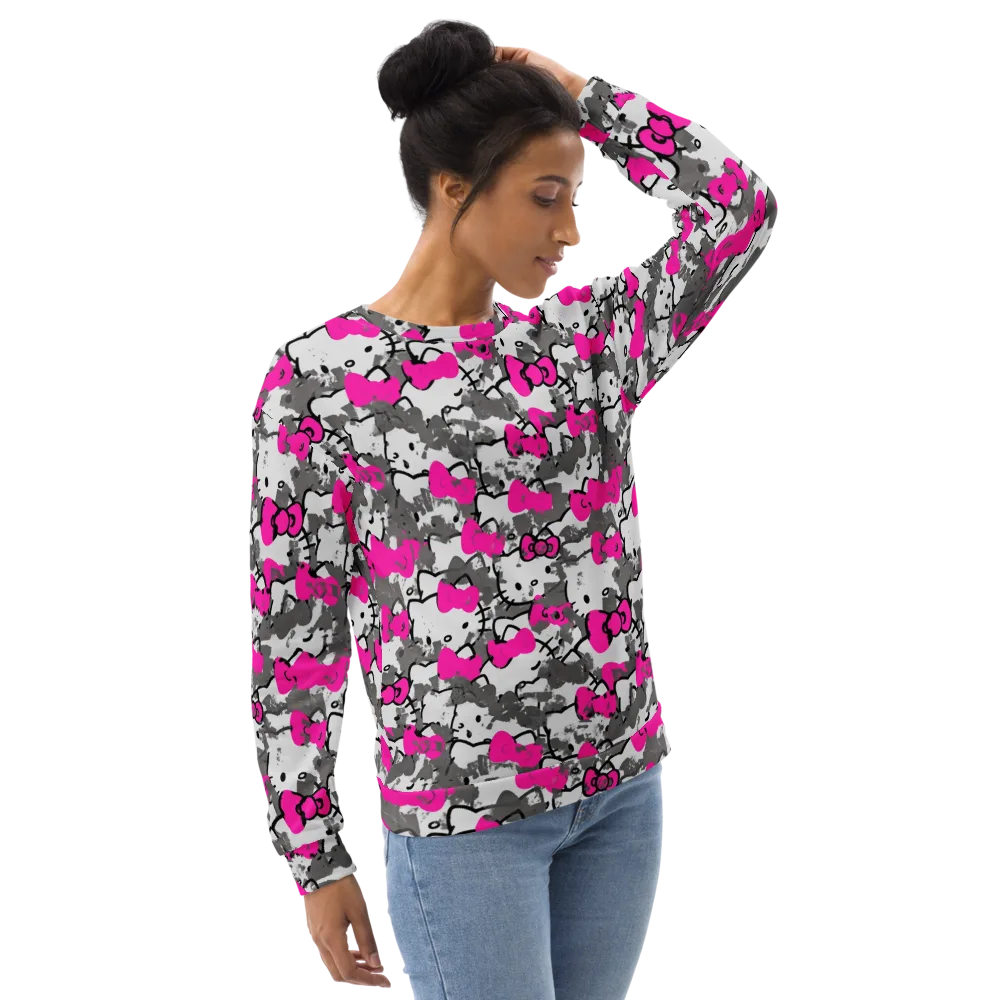 Neon Bow Static on Sweatshirt — Right Front