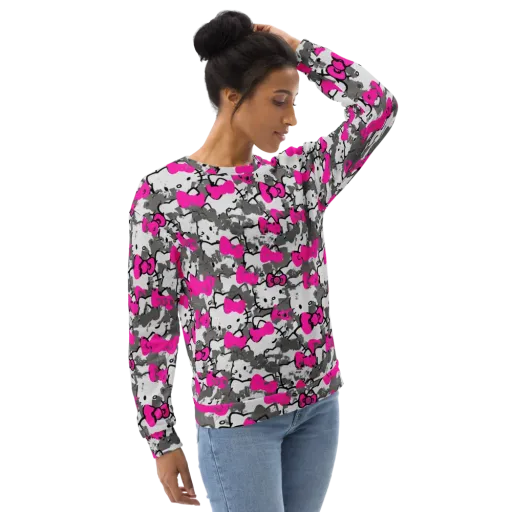 Neon Bow Static on a Sweatshirt