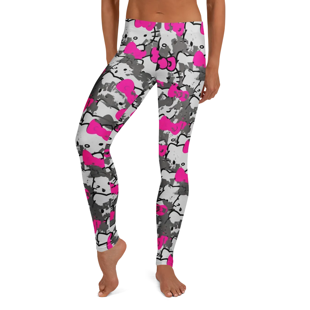 Neon Bow Static on Leggings — Front