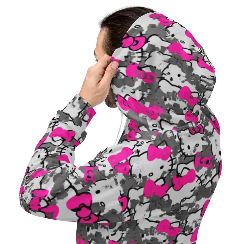 Neon Bow Static on Hoodie — Back