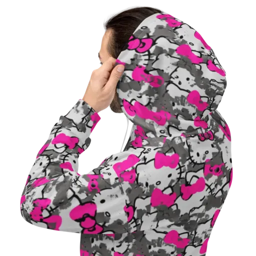 Neon Bow Static on a Hoodie