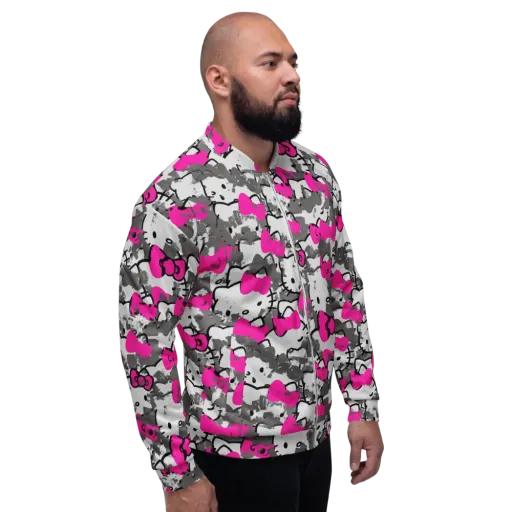 Neon Bow Static on a Bomber Jacket
