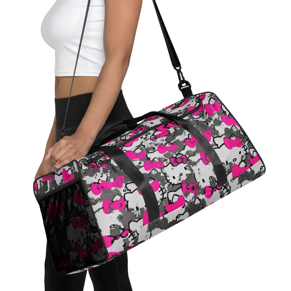 Neon Bow Static on Duffle Bag — Front