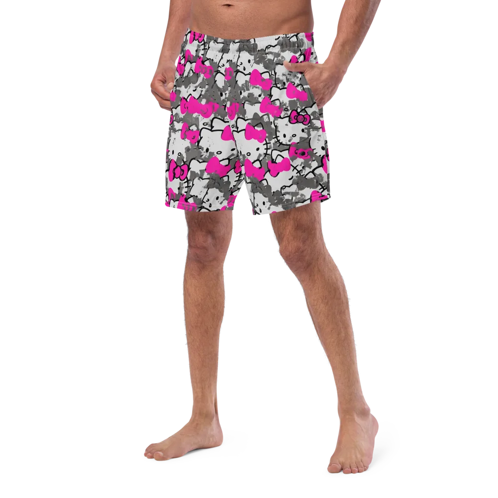 Neon Bow Static on Swim Trunks — Left Front