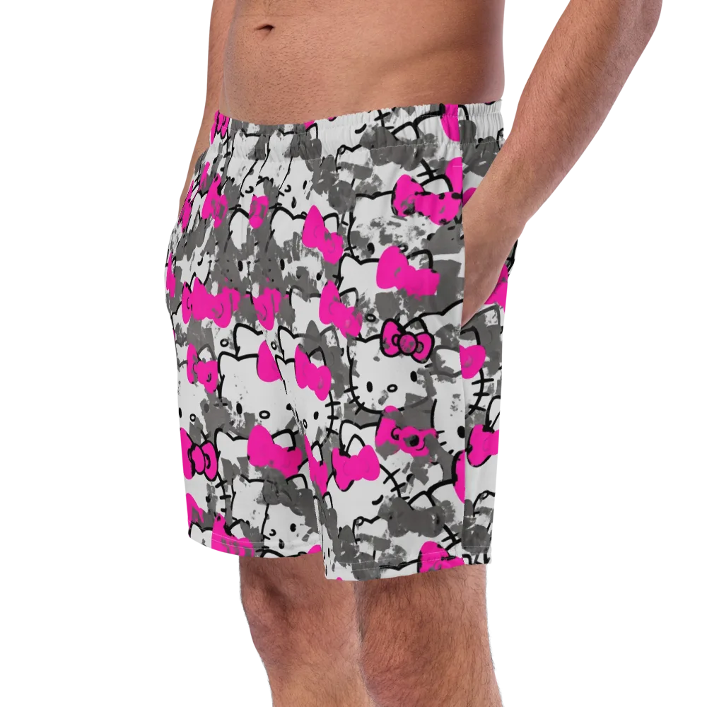 Neon Bow Static on Swim Trunks — Left Front