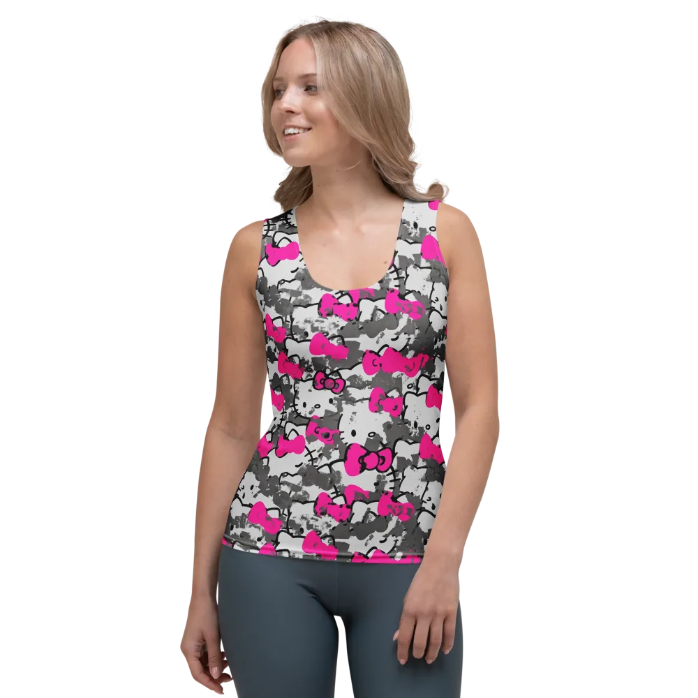 Neon Bow Static on Women's Tank Top — Front
