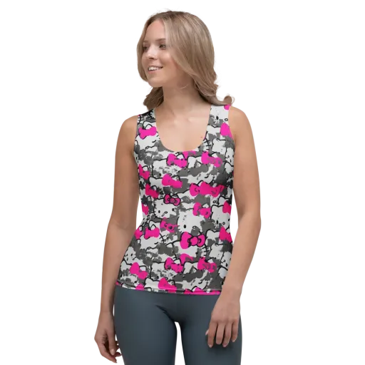 Neon Bow Static on a Women's Tank Top
