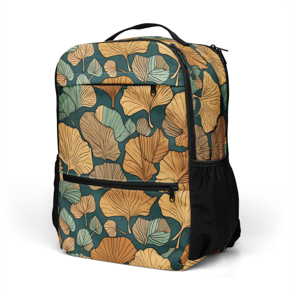 Ginkgo Noir on Utility Backpack — Left Front