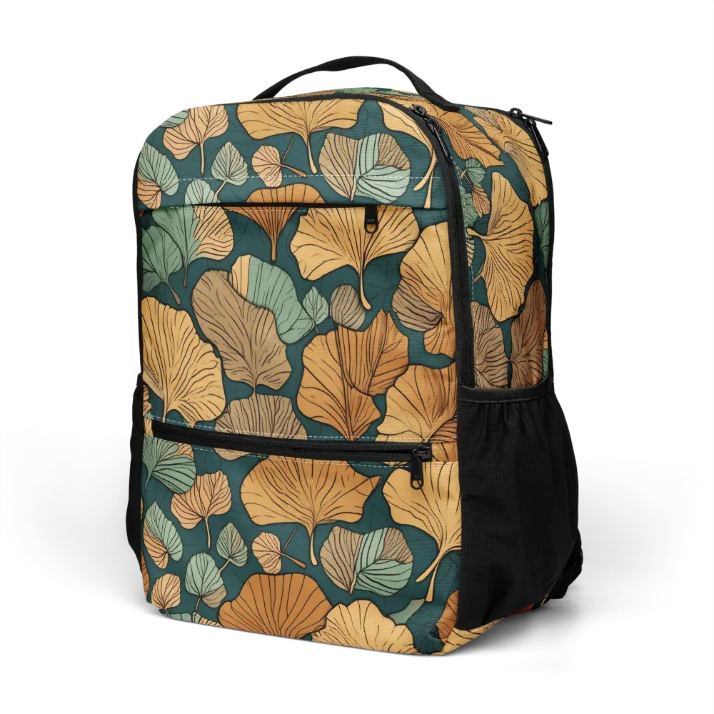 Ginkgo Noir on Utility Backpack — Left Front