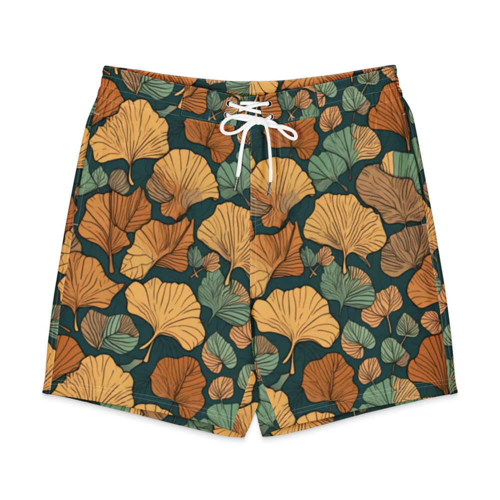 Ginkgo Noir on Men's Board Shorts — Front
