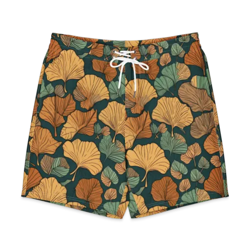 Ginkgo Noir on a Men's Board Shorts