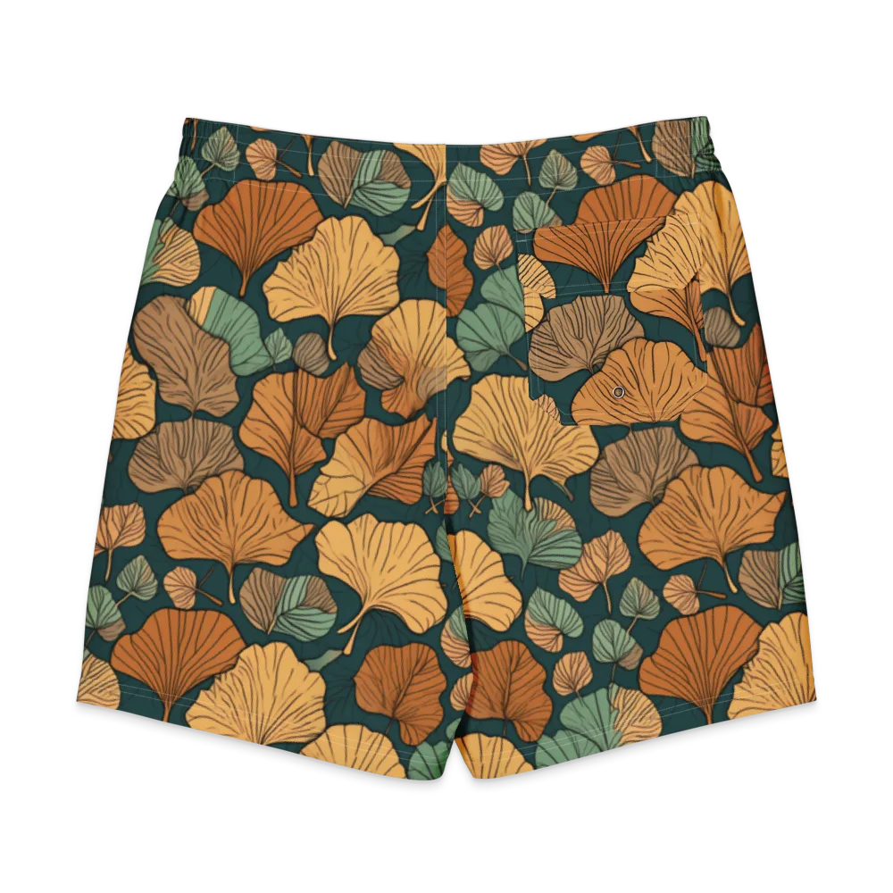 Ginkgo Noir on Men's Board Shorts — Back