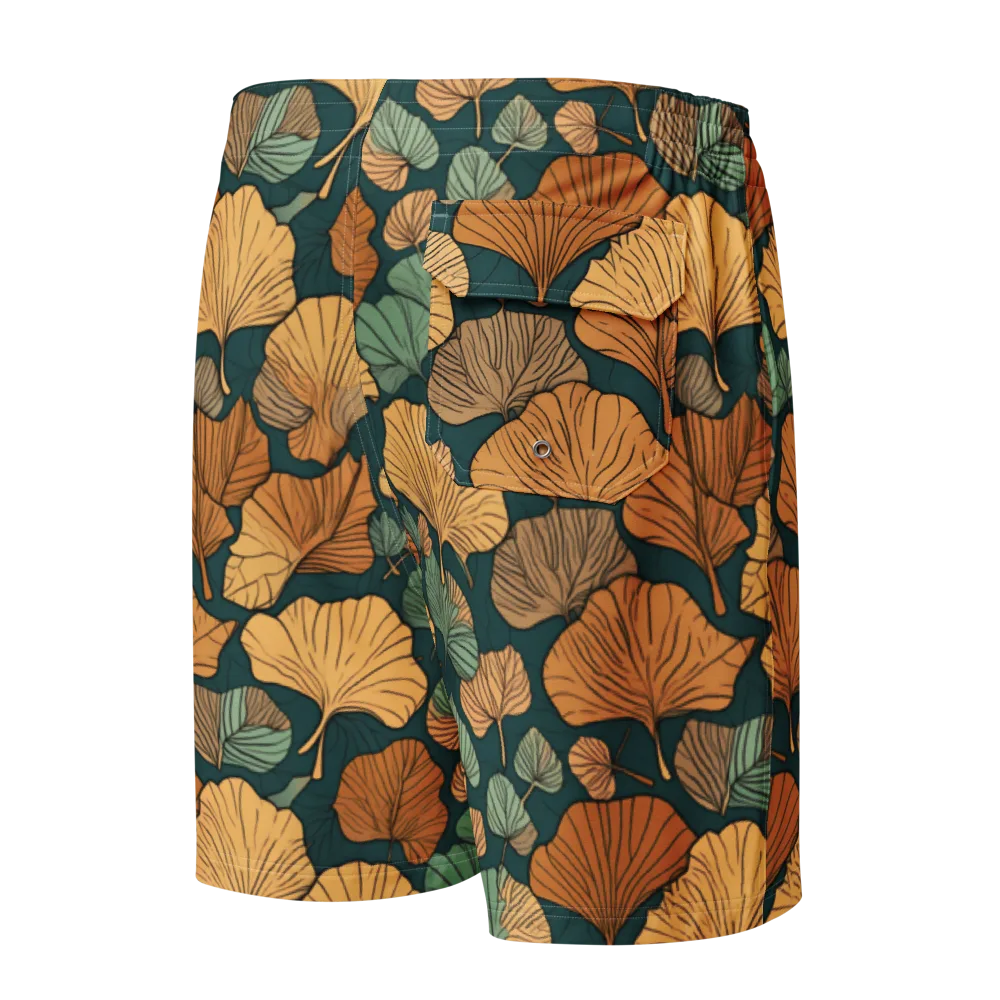 Ginkgo Noir on Men's Board Shorts — Back