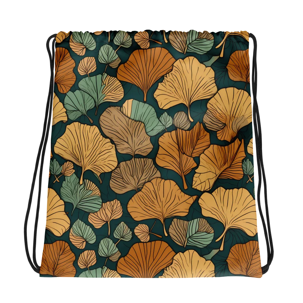 Ginkgo Noir on Drawstring Bag — Photo
