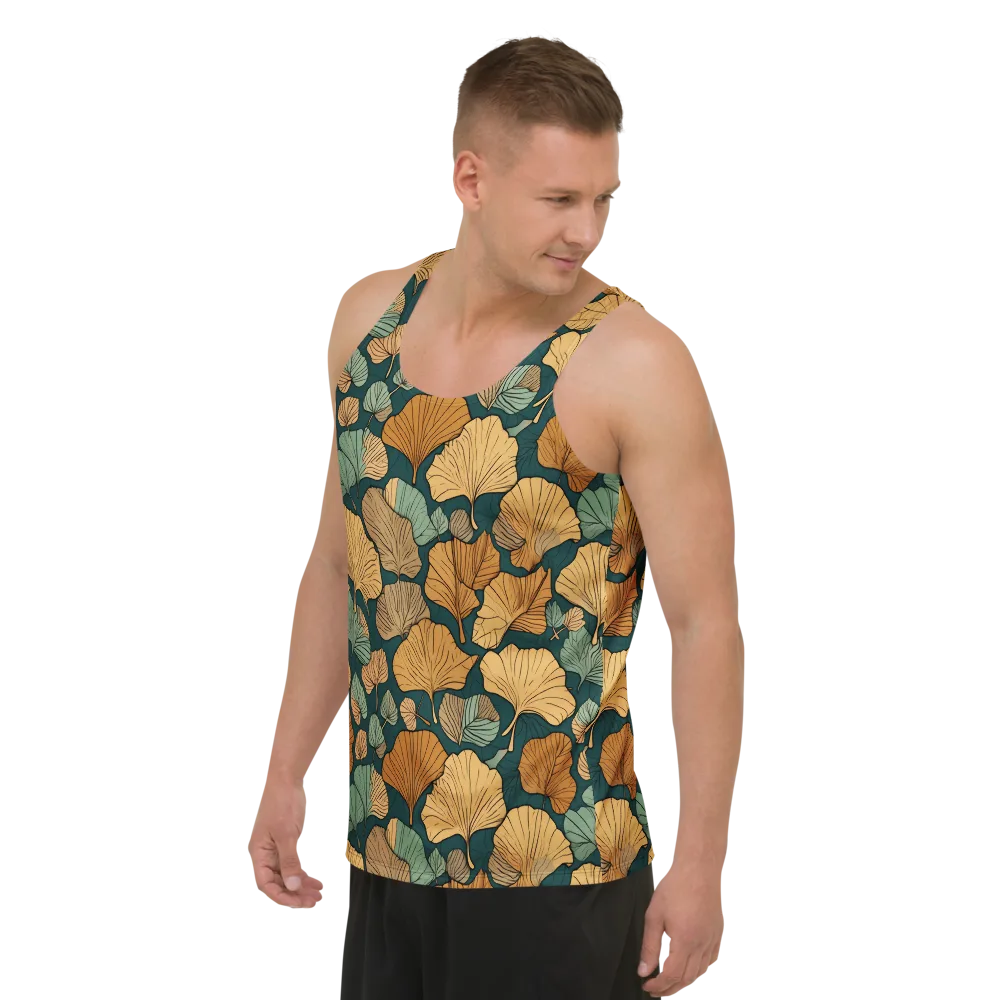 Ginkgo Noir on Men's Tank Top — Left Front