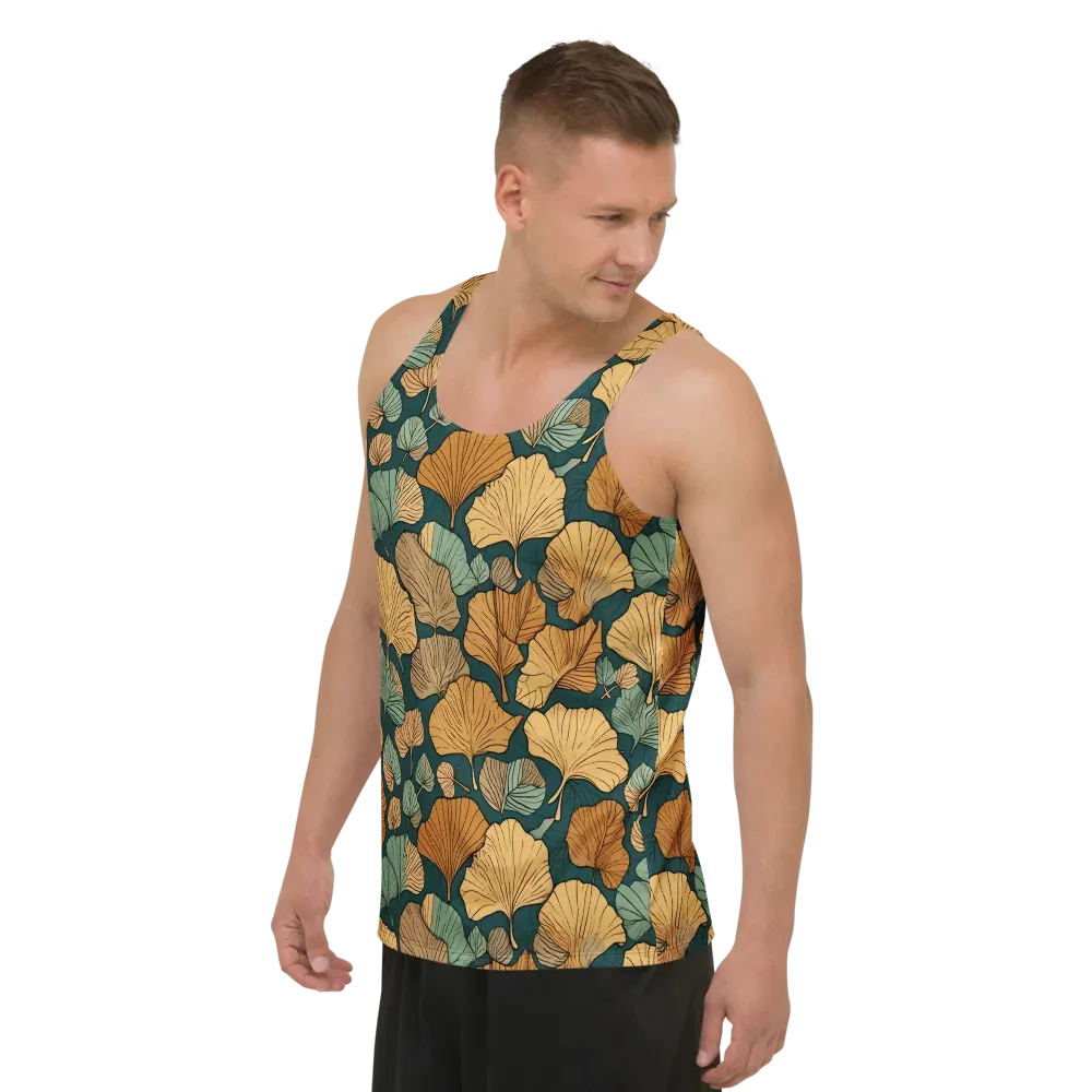 Ginkgo Noir on Men's Tank Top — Left Front