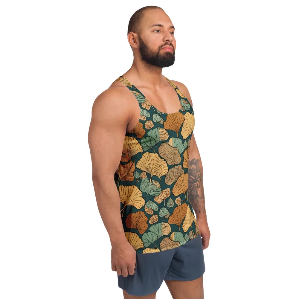 Ginkgo Noir on Men's Tank Top — Right Front