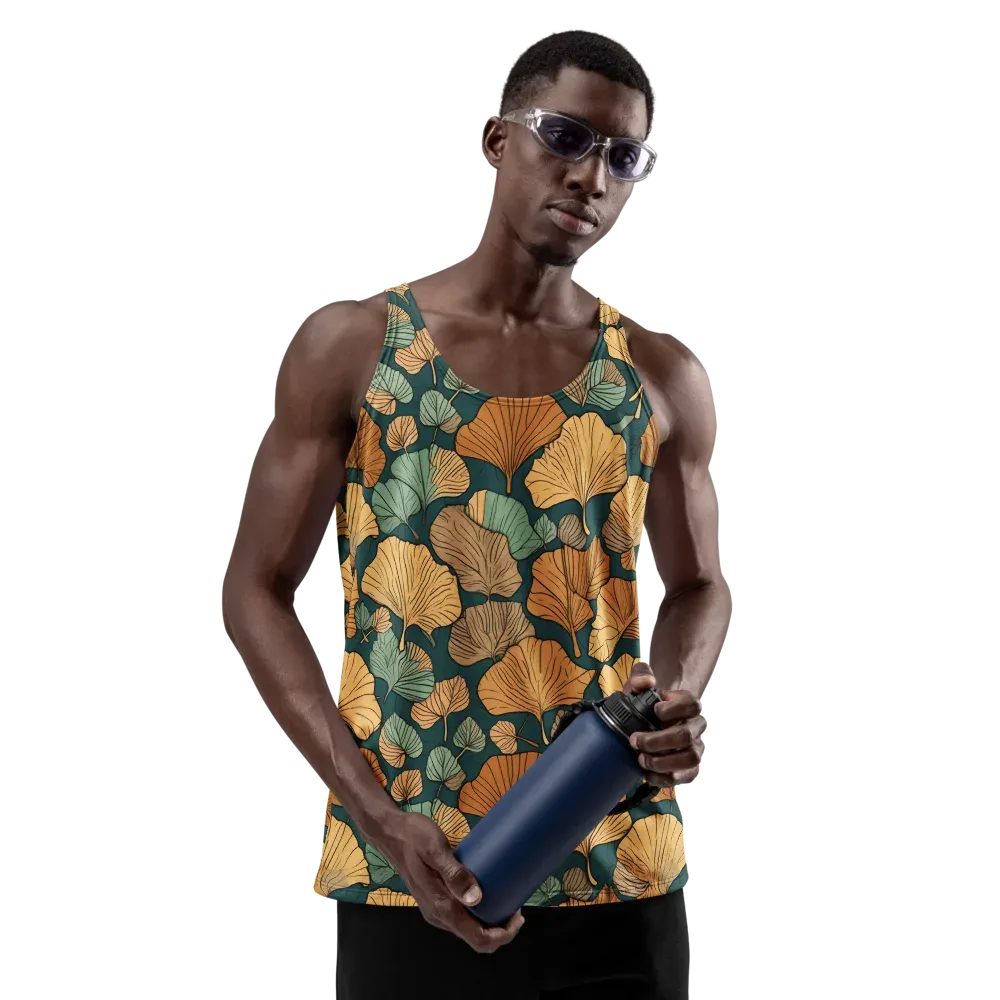 Ginkgo Noir on Men's Tank Top — Front