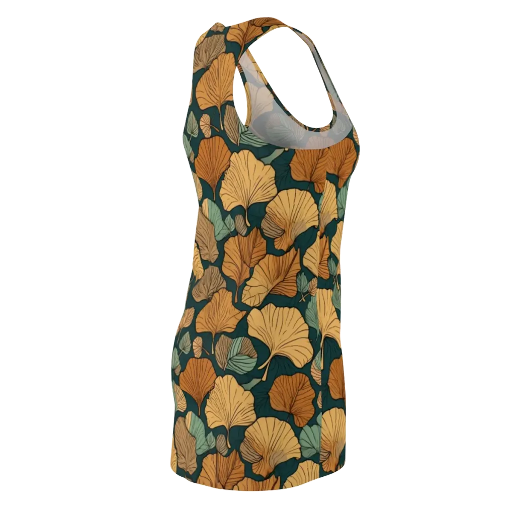 Ginkgo Noir on Racerback Dress — Back Side