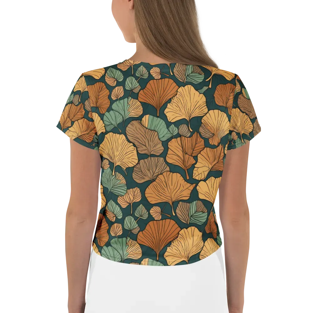 Ginkgo Noir on Crop Tee — Back