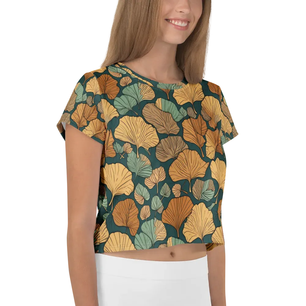 Ginkgo Noir on Crop Tee — Right