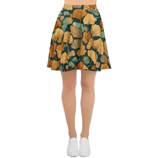 Ginkgo Noir on a Skater Skirt