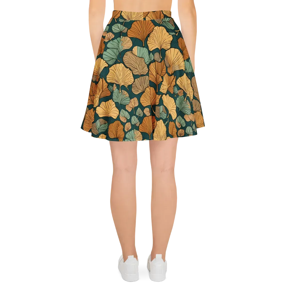 Ginkgo Noir on Skater Skirt — Back