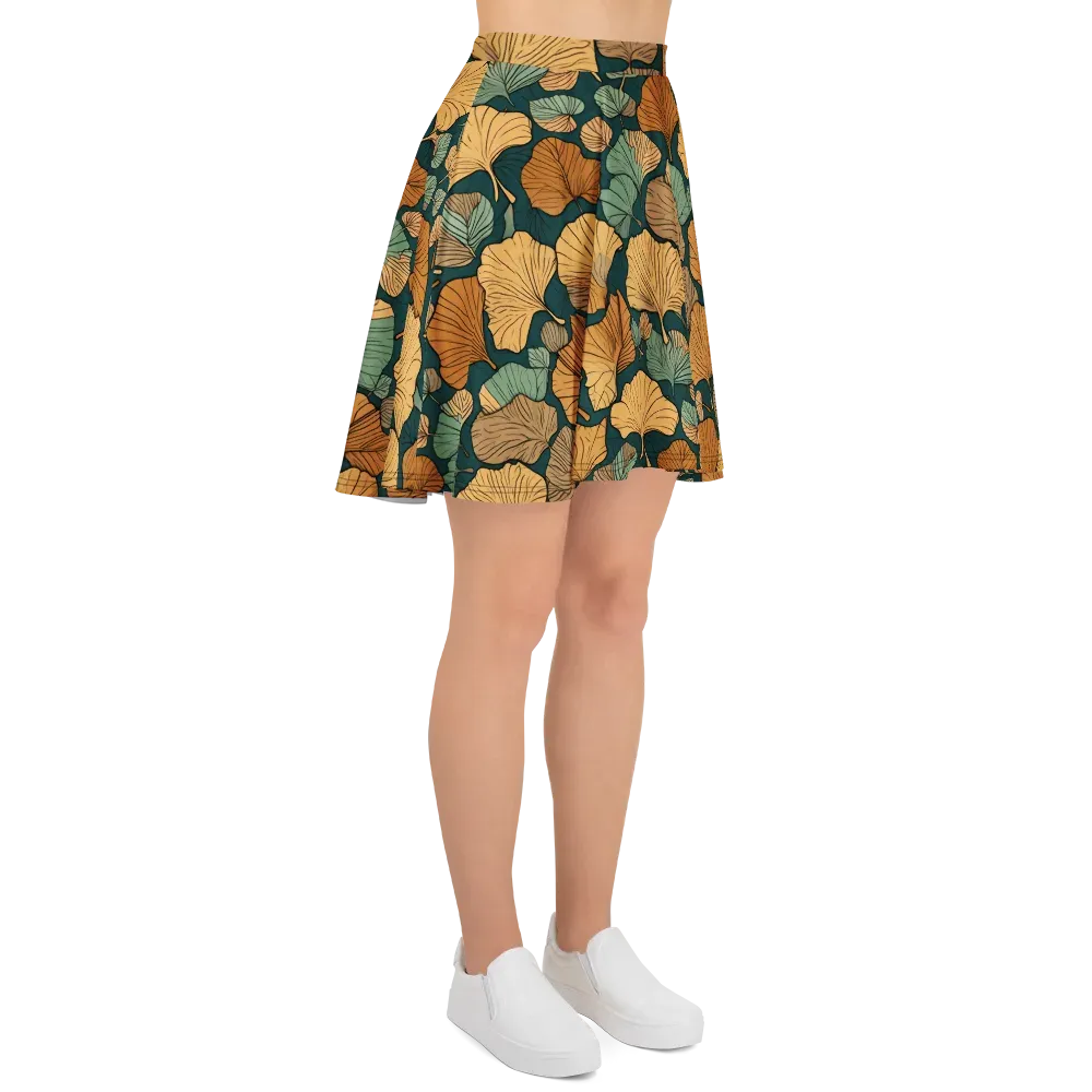 Ginkgo Noir on Skater Skirt — Right