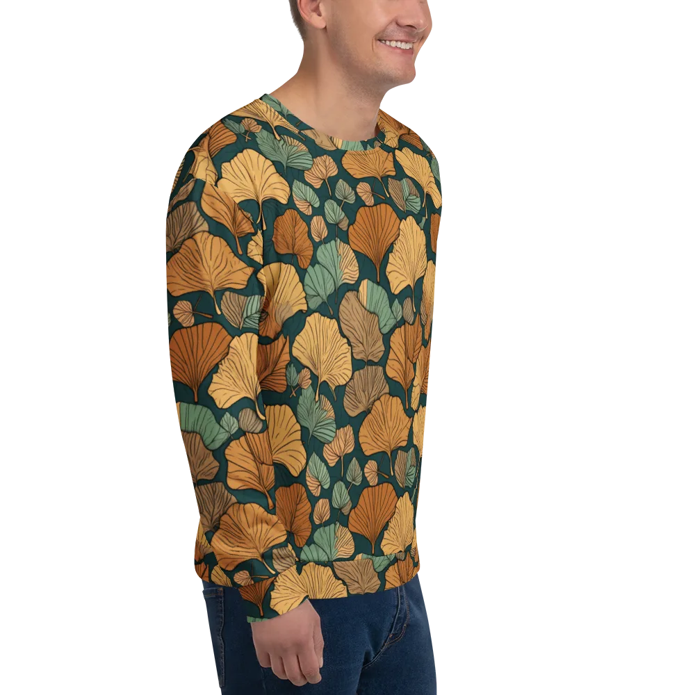 Ginkgo Noir on Sweatshirt — Right Front