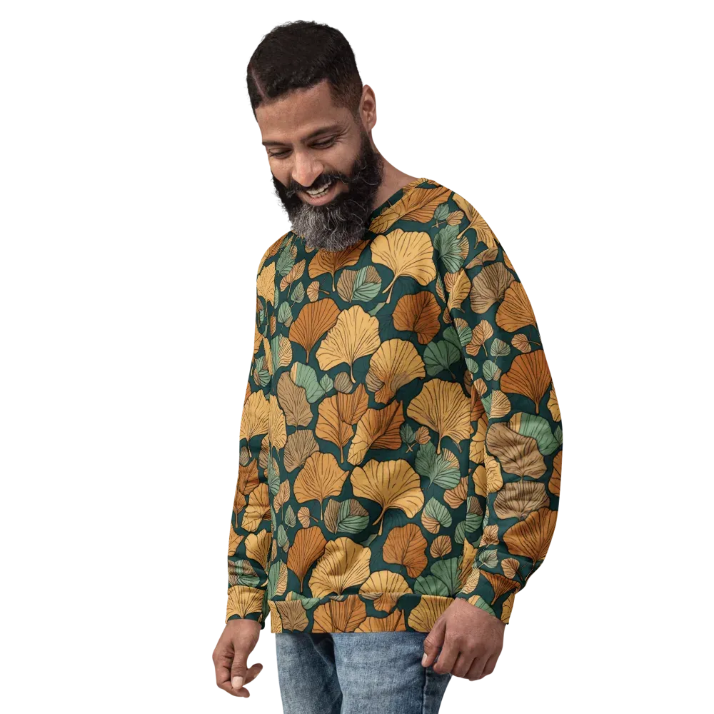 Ginkgo Noir on Sweatshirt — Left Front