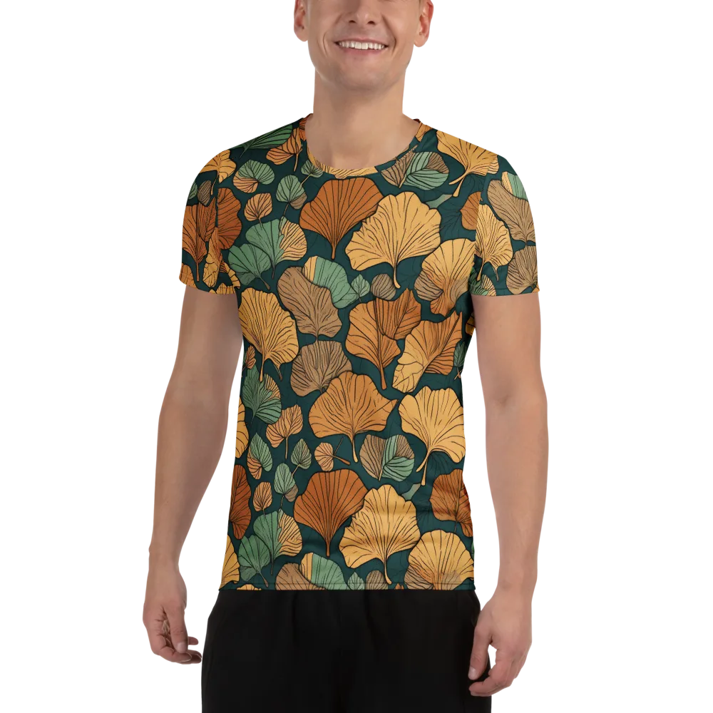 Ginkgo Noir on Men's Athletic T-Shirt — Front