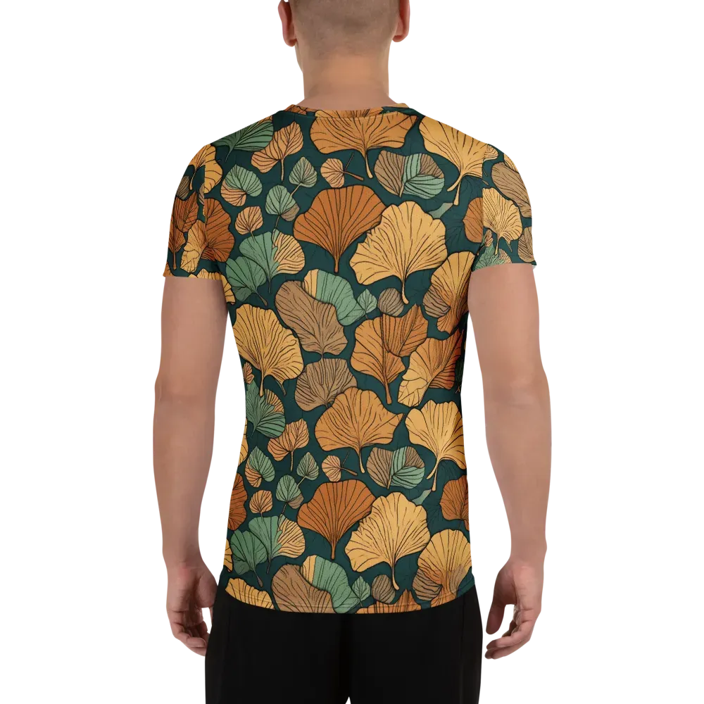 Ginkgo Noir on Men's Athletic T-Shirt — Back