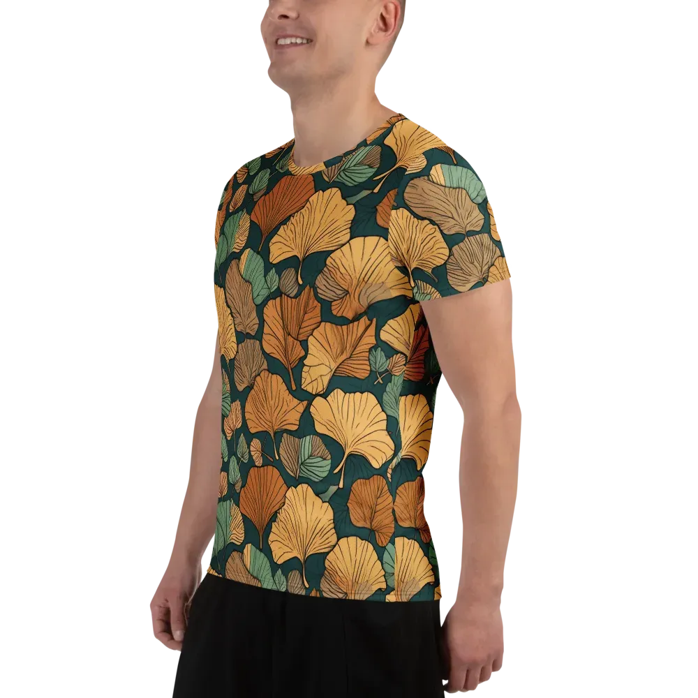 Ginkgo Noir on Men's Athletic T-Shirt — Left