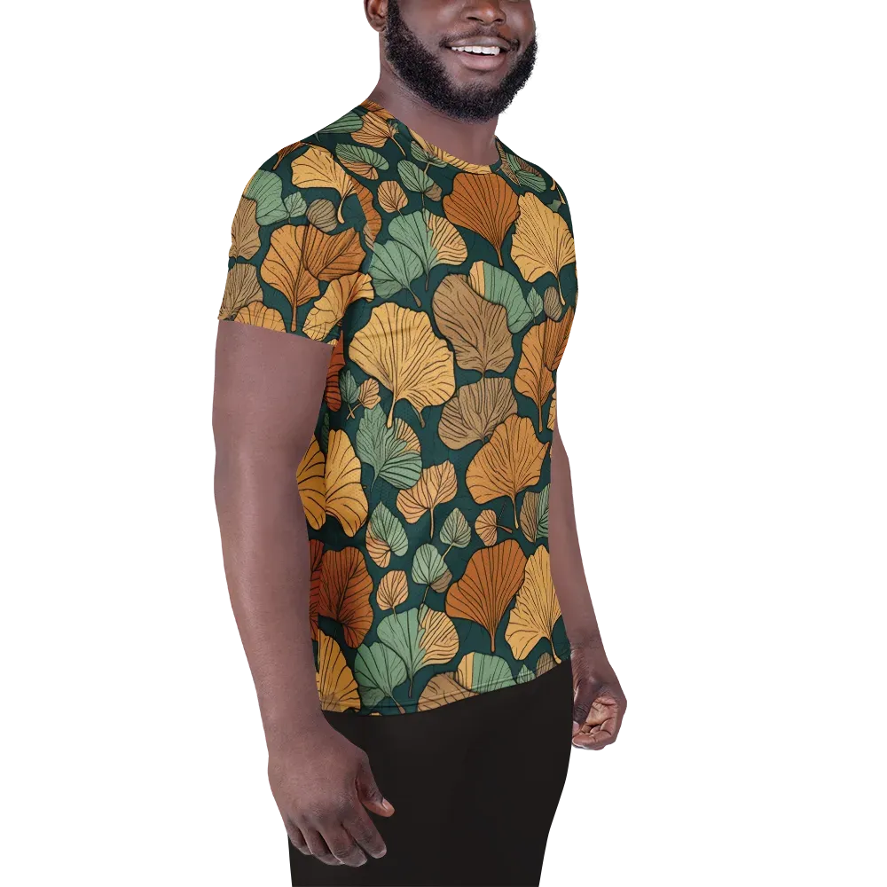 Ginkgo Noir on Men's Athletic T-Shirt — Right