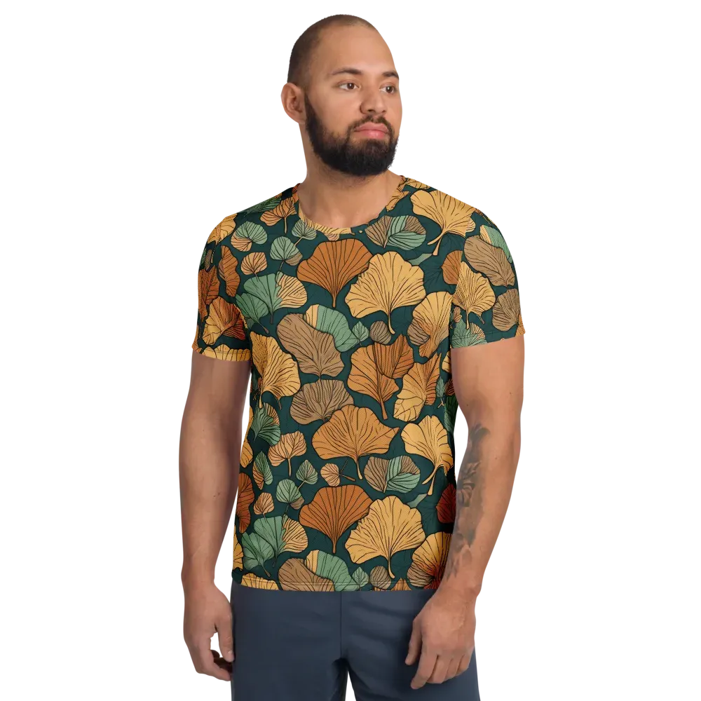 Ginkgo Noir on Men's Athletic T-Shirt — Front