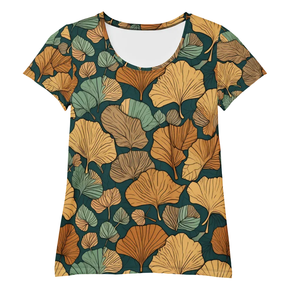 Ginkgo Noir on Women's Athletic T-Shirt — Front