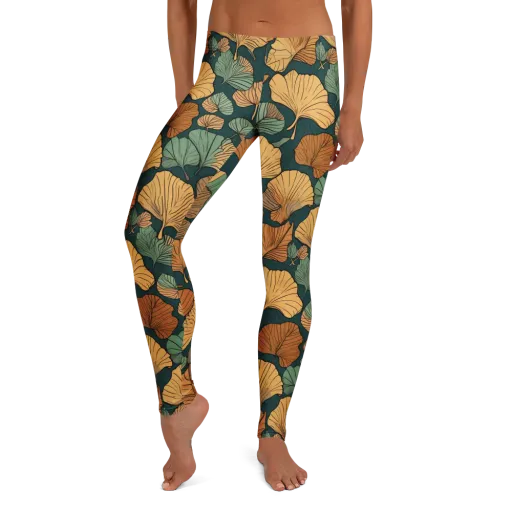 Ginkgo Noir on a Leggings