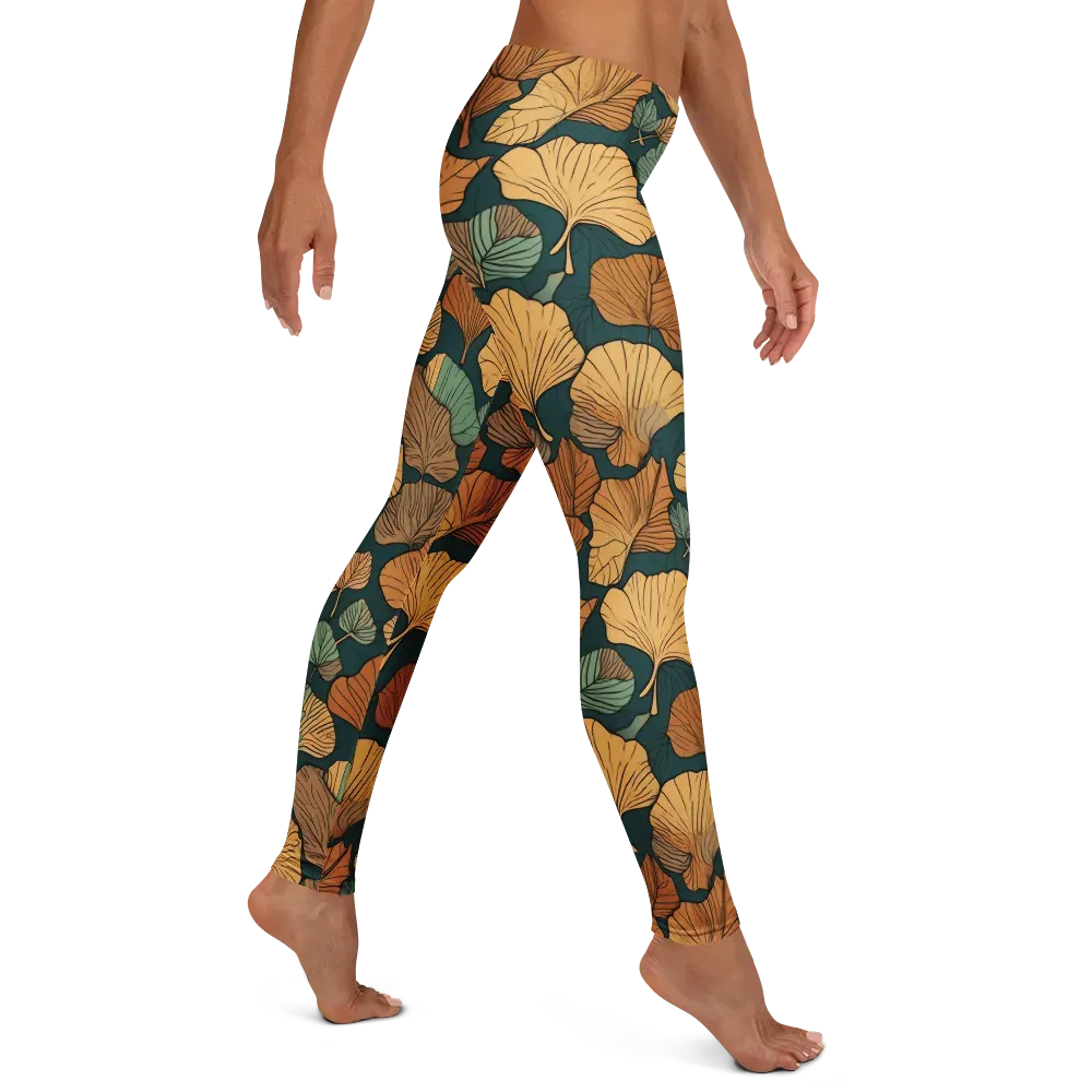 Ginkgo Noir on Leggings — Right