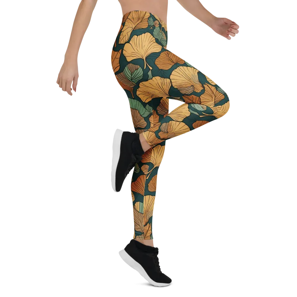 Ginkgo Noir on Leggings — Right