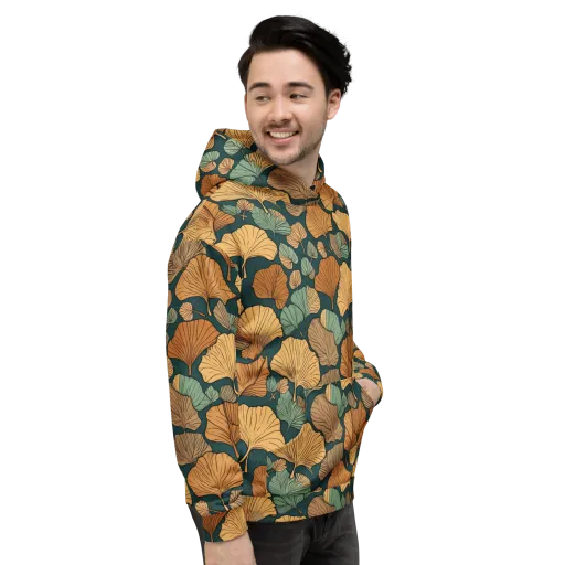 Ginkgo Noir on a Hoodie