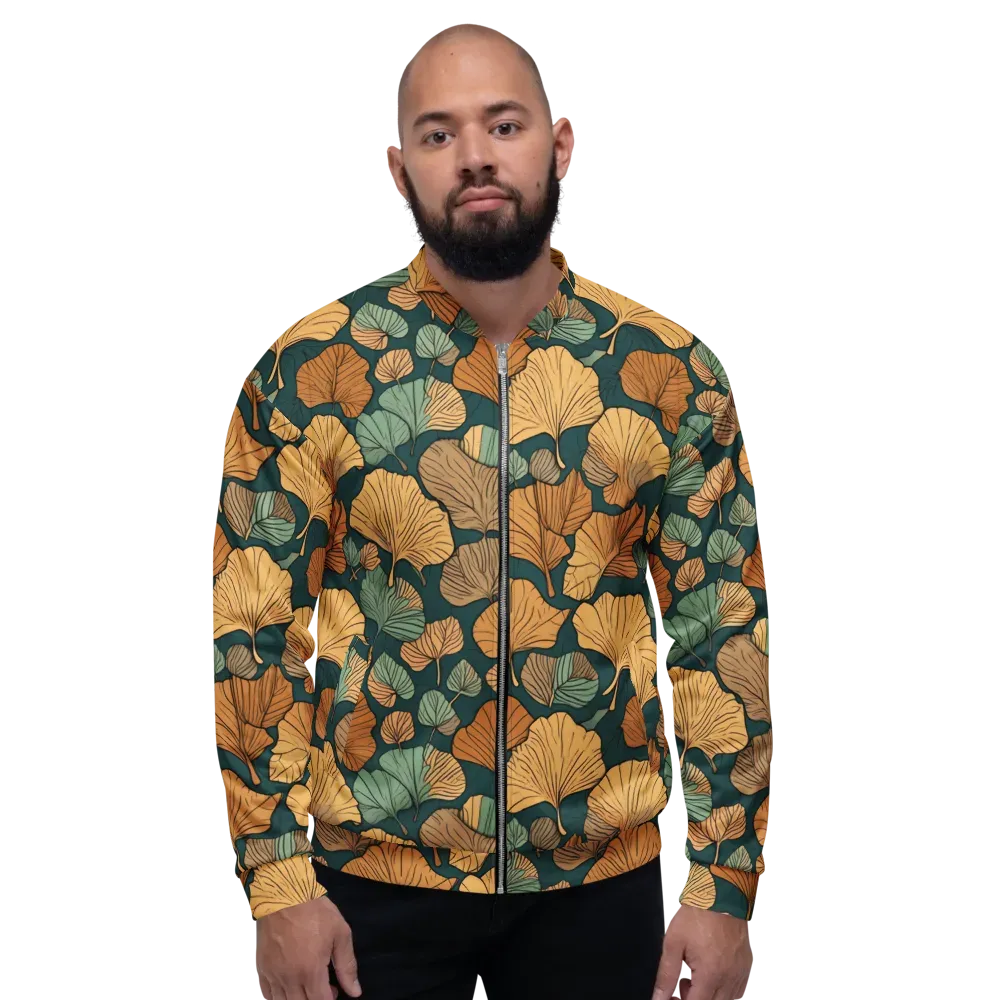 Ginkgo Noir on Bomber Jacket — Front
