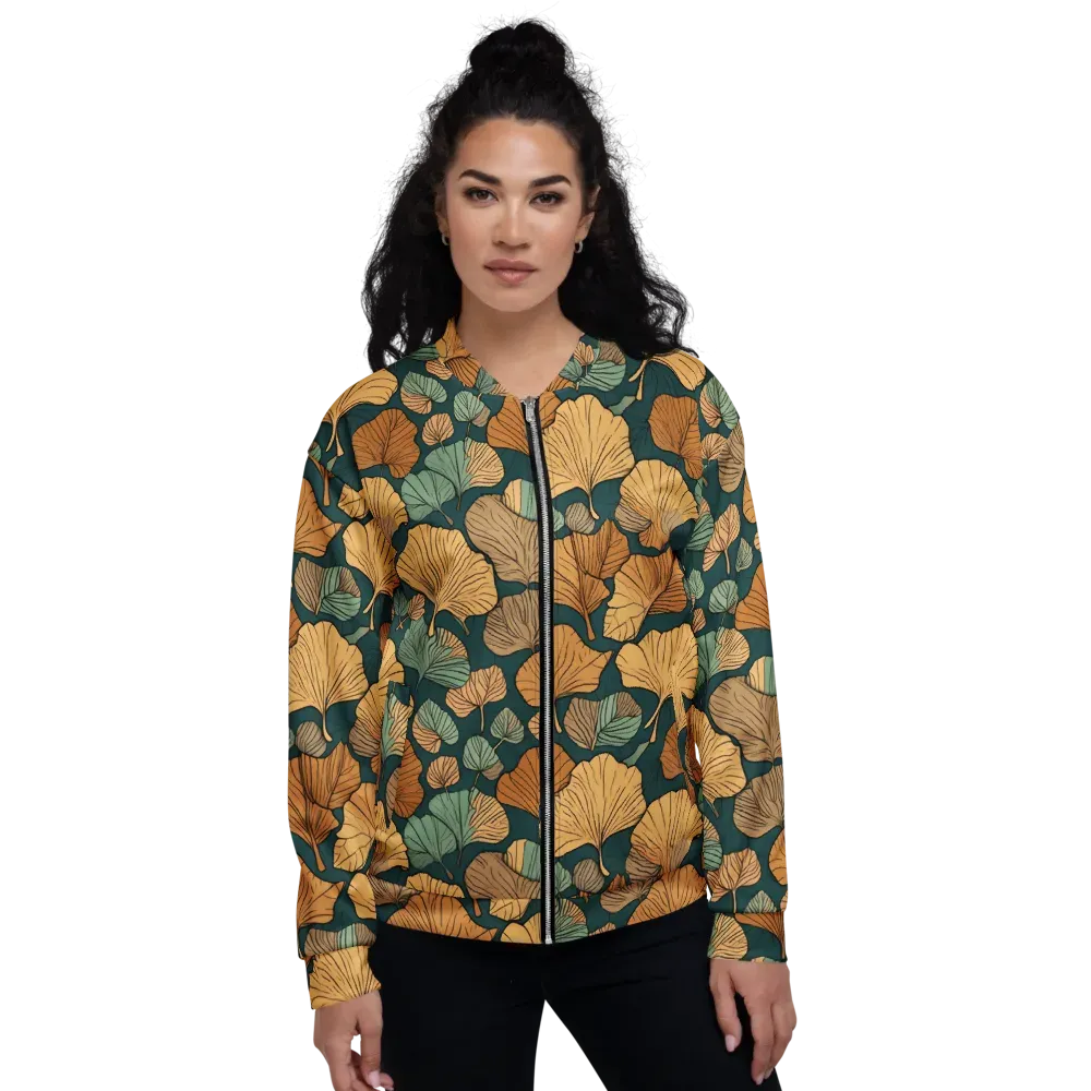 Ginkgo Noir on Bomber Jacket — Front