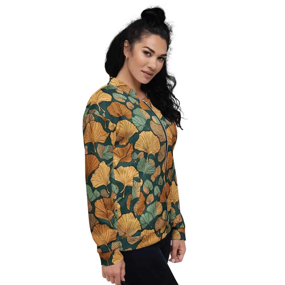Ginkgo Noir on Bomber Jacket — Right