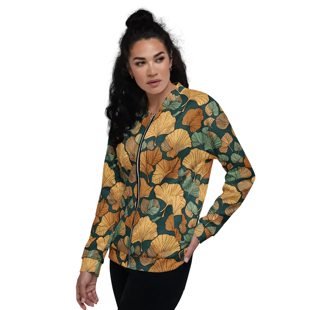 Ginkgo Noir on Bomber Jacket — Left