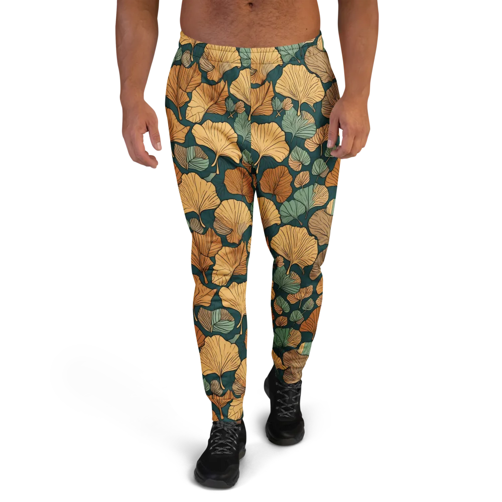 Ginkgo Noir on Men's Joggers — Front